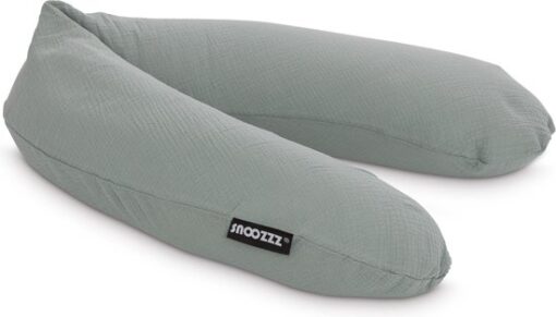 Snoozzz Zwangerschapskussen Zijslaapkussen Lichaamskussen Premium kwaliteit - 185 cm - microparel vulling- luxe draagtas - afneembare hoes van Hydrofiel katoen - Stone