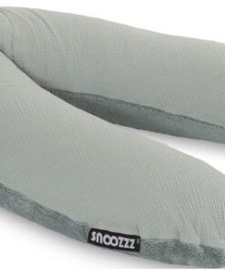 Snoozzz Zwangerschapskussen Zijslaapkussen Lichaamskussen Premium kwaliteit - 185 cm - microparel vulling- luxe draagtas - afneembare hoes van zachte teddy met katoen - Teddy Stone