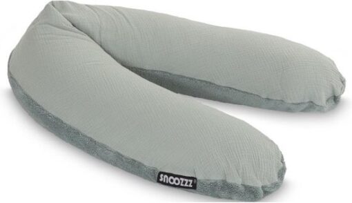 Snoozzz Zwangerschapskussen Zijslaapkussen Lichaamskussen Premium kwaliteit - 185 cm - microparel vulling- luxe draagtas - afneembare hoes van zachte teddy met katoen - Teddy Stone