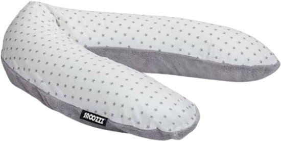Snoozzz Zwangerschapskussen Zijslaapkussen Lichaamskussen Premium kwaliteit - 185 cm - microparel vulling- luxe draagtas - afneembare hoes van zachte teddy met katoen - Mini Ster Teddy