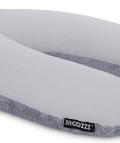 Snoozzz Zwangerschapskussen Zijslaapkussen Lichaamskussen Premium kwaliteit - 185 cm - microparel vulling - luxe draagtas - zachte teddy met katoen - Teddy Grijs
