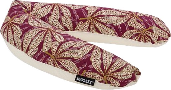 Snoozzz Zwangerschapskussen Zijslaapkussen Lichaamskussen Premium kwaliteit - 185 cm - microparel vulling - luxe draagtas - 100% hydrofiel katoen - Amarant