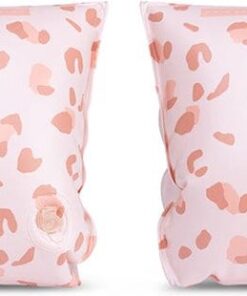 Swim Essentials Zwembandjes Panterprint - Zwemvleugels - Old Pink - 0-2 jaar