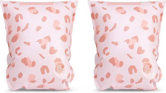 Swim Essentials Zwembandjes Panterprint - Zwemvleugels - Old Pink - 0-2 jaar