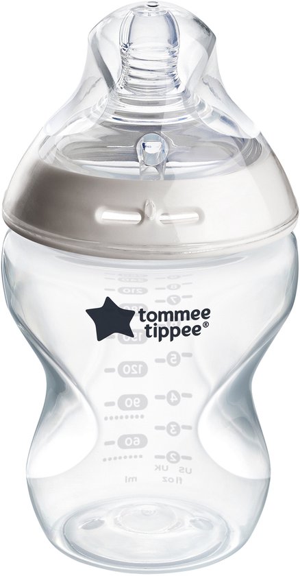 Tommee Tippee babyfles, Natural Start Anti-Colic, 260 ml, tepelvormig voor natuurlijk zuigen, anti-koliek ventiel babyflesje, zelfsteriliserend, bpa-vrij, flesvoeding