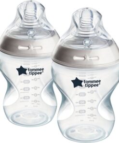 Tommee Tippee babyflessen, Natural Start Anti-Colic, 260 ml, tepelvormig voor natuurlijk zuigen, anti-koliek ventiel babyflesje, zelfsteriliserend, bpa-vrij, flesvoeding, set van 2