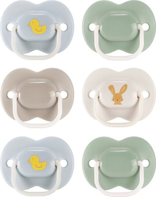 TomTommee Tippee Anytime Fopspenen, 6-18m, 6 stuks, symmetrische speen zit altijd rechtop, BPA-vrije fopspeen van silicone, orthodontisch ontwerp, mengkleuren