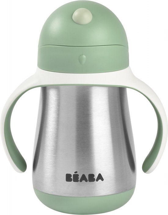 Béaba - Rietjesbeker - Drinkbeker - RVS - 250ml - Vanaf 8 Maanden - Groen