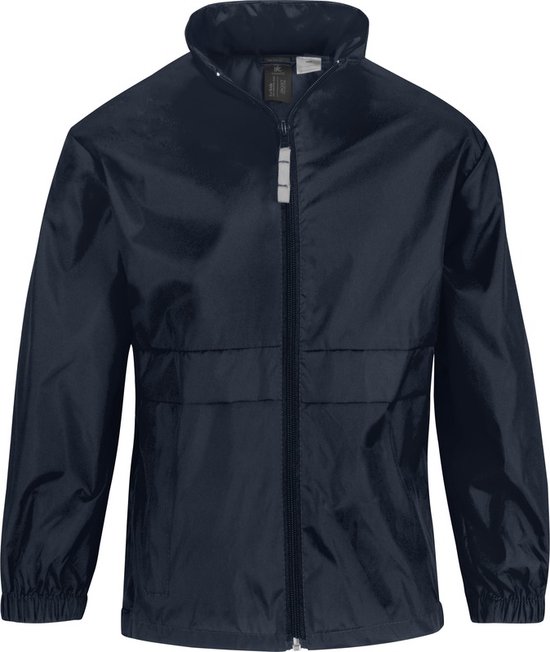 B&C Regenjas - donkerblauw - regenkleding voor jongens/meisjes - donkerblauw - Sirocco windjas/regenjas - Nylon 134/146 Marine