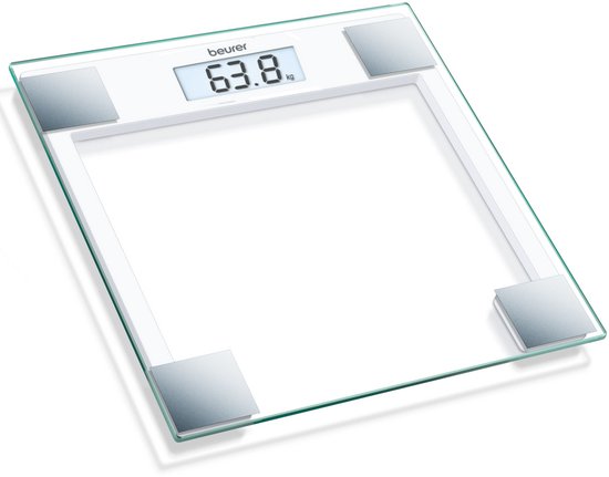 Beurer GS 14 Weegschaal Personenweegschaal - Digitaal - Tot 150 kg - Doorzichtig Veiligheidsglas - Ultra dun (20 mm) design - Makkelijk Afleesbaar LCD display - Schakelt Automatisch aan & uit