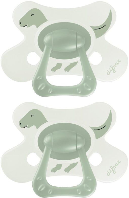 Difrax Natural Fopspeen - 18+ Maanden - Groen met Dinoprint