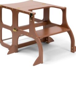 Ette Tete Step 'n Sit - Leertoren - Mocha Mouse met goud clips - Inklapbaar tot tafel en stoel - Met extra support - Learning Tower - Montessori inspired - Keukentrap - Keukenhulp - Leerstoel - Veilig -Duurzaam
