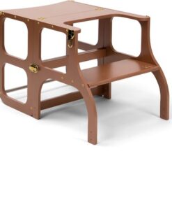 Ette Tete Step 'n Sit - Leertoren - Mocha Mousse met goud clips - Inklapbaar tot tafel en stoel - Learning Tower - Montessori inspired - Keukentrap - Keukenhulp - Leerstoel - Veilig -Duurzaam