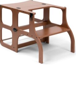 Ette Tete Step 'n Sit - Leertoren - Mocha Mousse met zwarte clips - Inklapbaar tot tafel en stoel - Learning Tower - Montessori inspired - Keukentrap - Keukenhulp - Leerstoel - Veilig -Duurzaam