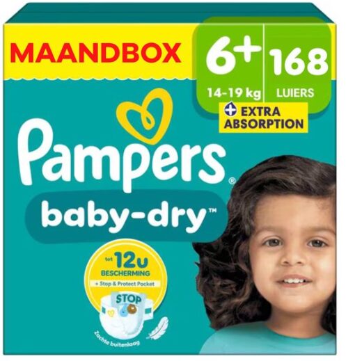 Pampers - Baby Dry - Maat 6+ - Maandbox - 164 luiers - 14/19KG