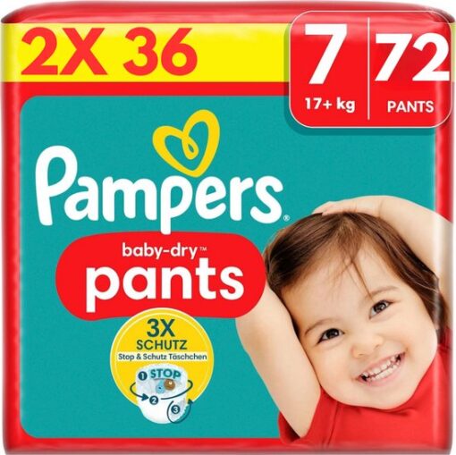 Pampers Baby-Dry Pants maat 7 (17+ KG) - 72 luierbroekjes - 2x 36 stuks