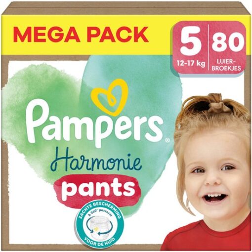 Pampers Harmonie Pants Maat 5 | 12-17 kg | 80 Luiers | Mega Pack | Nappy Pants | Zacht voor de Huid | Gerecyclede Papieren Verpakking