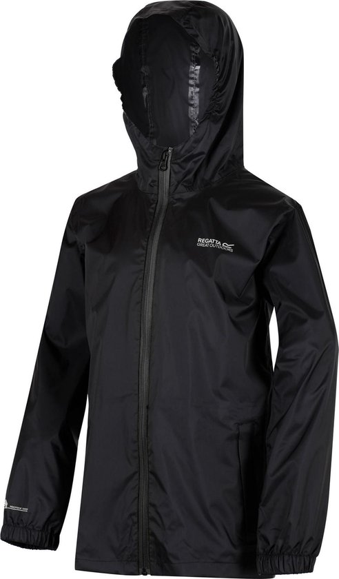 Regatta - Kids Pack It III Opvouwbaar Kinder Regenjack - Zwart - Maat 164