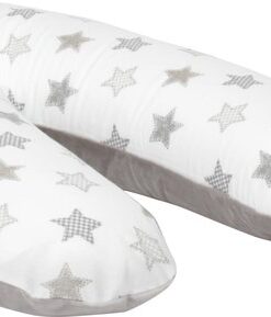 Snoozzz Zwangerschapskussen Zijslaapkussen Lichaamskussen Premium kwaliteit - 185 cm - microparel vulling - luxe draagtas - Ster grijs