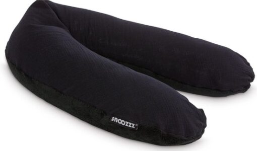Snoozzz Zwangerschapskussen Zijslaapkussen Lichaamskussen Premium kwaliteit - 185 cm - microparel vulling- luxe verpakking - afneembare hoes van zachte teddy met katoen - Teddy Zwart
