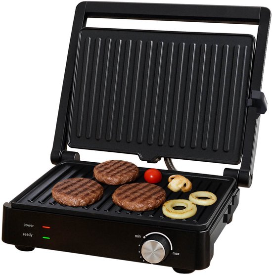 Tomado TGC4002B - Grote contactgrill - Tafelgrill - Grilloppervlak: 28 x 23 cm - Instelbare temperatuur - Tosti apparaat - PFAS vrij - 2000 W