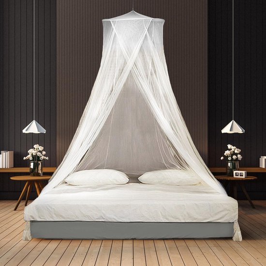 TRVLMORE Klamboe 2 Persoons - Muggennet - Muskietennet met Ophangkoord - 1 Persoons Klamboe - Mosquito Net - Reisklamboe - XL - XXL - Wit