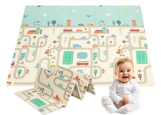GoudenGracht Auto Speelkleed - Groot speelmat voor baby's - 150 x 200 cm
