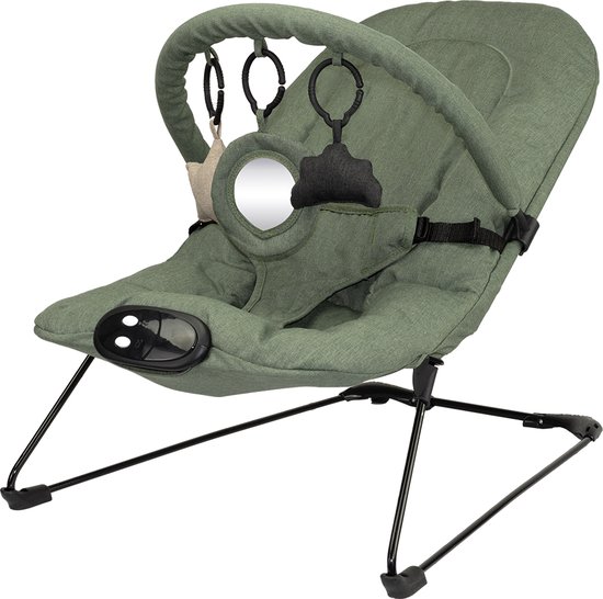 Novi Baby® Musical Cloud Wipstoel - Schommelstoel - Bouncer - Groen Melange