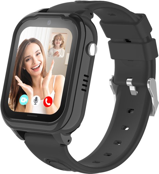 Protectly® Smartwatch Kinderen - SOS-Knop - GPS Horloge Kind Met Simkaart - GPS Tracker Kind - Kinder Smartwatch - Smartwatch Android - 4G - Videobellen - HD Camera - Whatsapp en SMS - Elke polsmaat - Incl. Simkaart