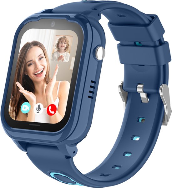 Protectly® Smartwatch Kinderen - SOS-Knop - GPS Horloge Kind Met Simkaart - GPS Tracker Kind - Kinder Smartwatch - Smartwatch Android - 4G - Videobellen - HD Camera - Whatsapp en SMS - Elke polsmaat - Incl. Simkaart