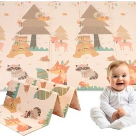 Speelmat - Inclusief Luxe Opbergtas - Dubbelzijdig - Speelkleed - Speelmat Baby - Speelkleed Baby - Speelmat Foam - 150 x 200 cm - Opvouwbaar - Beige