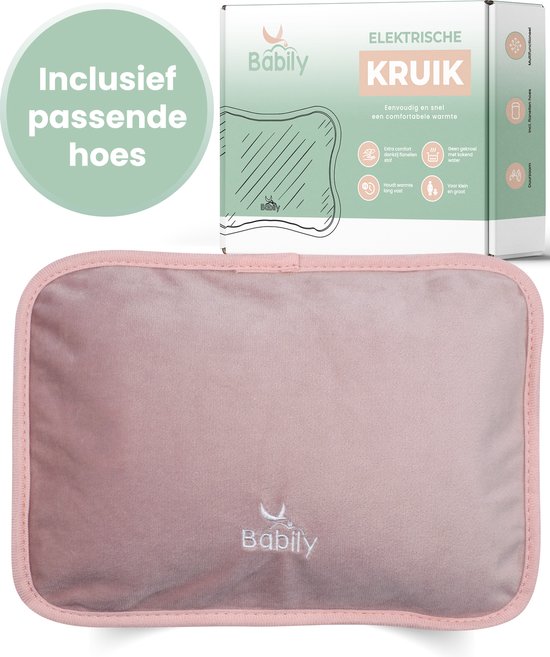 Babily Elektrische kruik - Met fluwelen hoes - Oplaadbare warmwaterkruik - Baby kruik - Warmtekruik - Ideaal bij menstruatieklachten