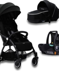 Hamilton by Yoop 3 in 1 Kinderwagen – X1 Plus Stroller + Bassinet Reiswieg + Zeno Plus Autostoel – MagicFold™ Technologie – Zwart