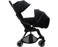 Hamilton by Yoop S1 Plus Buggy met monteerbare Premium Wieg – 2 in 1 wandelwagen – Compacte Stroller met MagicFold™ Technologie – Geschikt van 0 maanden tot 4 jaar – Kinderwagen – Zwart/Antraciet