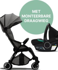 Hamilton by Yoop X1 Plus Buggy met monteerbare Zeno Plus draagwieg – 2 in 1 wandelwagen – Stroller met MagicFold™ Technologie – Geschikt van 0 maanden tot 4 jaar – Kinderwagen – Inclusief adapters - Grijs