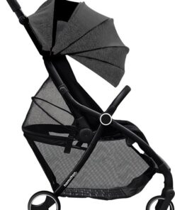 Hamilton by Yoop XL Buggy – MagicFold™ Technologie – Tot 22kg – 50 liter Bagagevak – Grote Premium Wandelwagen – Plooibuggy Baby – Inklapbaar – Kinderwagen met Verstelbare Duwstang – Gemêleerd donkergrijs