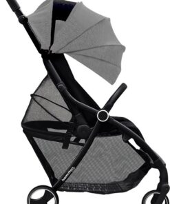 Hamilton by Yoop XL Buggy – MagicFold™ Technologie – Tot 22kg – 50 liter Bagagevak – Grote Premium Wandelwagen – Plooibuggy Baby – Inklapbaar – Kinderwagen met Verstelbare Duwstang – Gemêleerd lichtgrijs