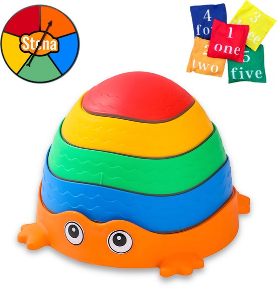 Stena Kikker Stapstenen - Stapelstenen - Rivierstenen - Voor Kinderen - Stepping Stones - Balansstenen - Balansspeelgoed - Heuveltoppen - Educatief/Montessori Speelgoed - Evenwicht