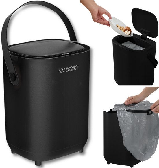 Twinky® Luieremmer – 15 Liter Inhoud – Geurvrije Luier Emmer met Hygiënesensor – Ruimte voor 30 Luiers – Duurzaam & Stijlvol - Bruin