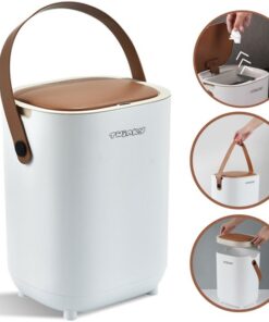 Twinky® Luieremmer – 15 Liter Inhoud – Geurvrije Luier Emmer met Hygiënesensor – Ruimte voor 30 Luiers – Duurzaam & Stijlvol - Bruin