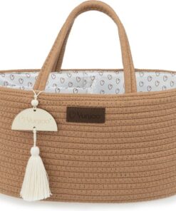 Yunioo Luiertas en Commodemandje │ Luiermand voor Babykameraccessoires │ Luier Organizer │ Opbergmand kinderkamer │ Kraamcadeau babyshower │Speelgoedmand │ Brick