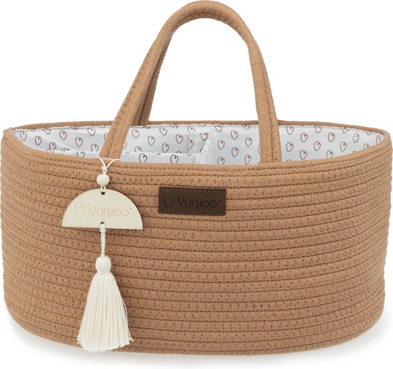 Yunioo Luiertas en Commodemandje │ Luiermand voor Babykameraccessoires │ Luier Organizer │ Opbergmand kinderkamer │ Kraamcadeau babyshower │Speelgoedmand │ Brick