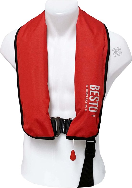 Besto Automatisch reddingsvest 165N - Met Harnas - Rood