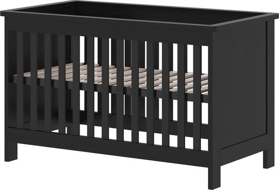 Born Lucky ® Baby Bed / Ledikant Tucson 60x120 cm Verstelbare Bodem - Zwart