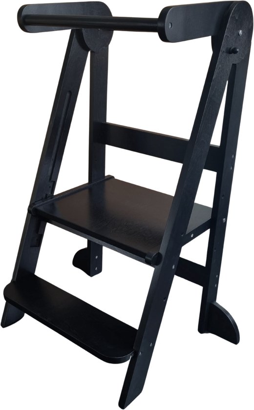 Dastium Kids - Leertoren - Leertoren Opbouwbaar - Keukenhulp - Keukentoren - Leertoren Inklapbaar - Learning Tower - Zwart