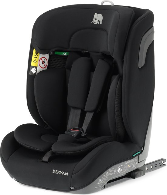 Deryan Carter Luxe i-Size/ isofix Autostoeltje - Tot ca. 12 jaar - 76-150 cm - Zwart