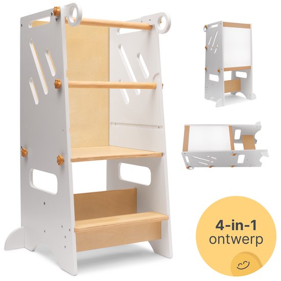 Eduvate Leertoren - Leertoren Opvouwbaar - Learning Tower - Leertoren Keukenhulp - Montessori Leertoren - Kindertrap