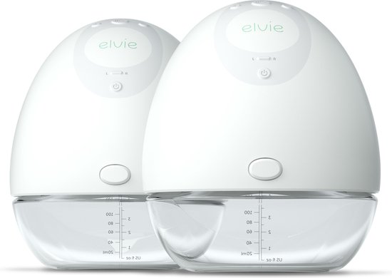 Elvie Pump Dubbele Elektrische Borstkolf - Draagbaar - Hands-free - Geluidsloos - Incl. 4 flessen