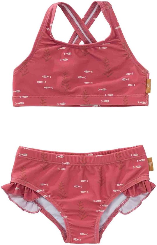Fresk UV Bikini voor Meisjes - 86/92 - Zwemkleding met UV-bescherming UPF 50 - Sneldrogend - Tweedelig Zwempak - Bikiniset met Ruches - Amber - Ocean