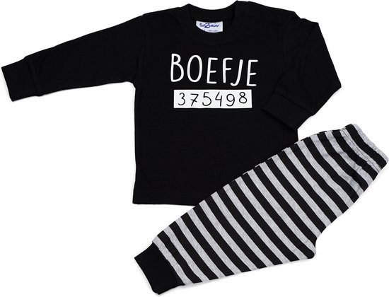 Fun2Wear - Pyjama Boefje - Zwart - Maat 86 -